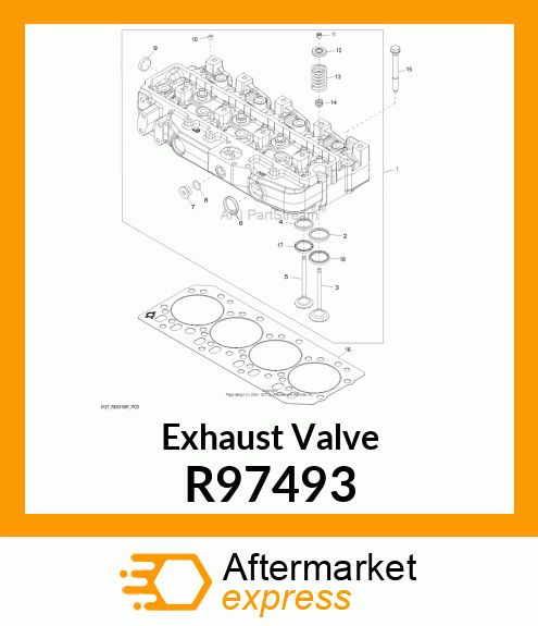 VALVE,EXHAUST,.030 OVERSIZE R97493