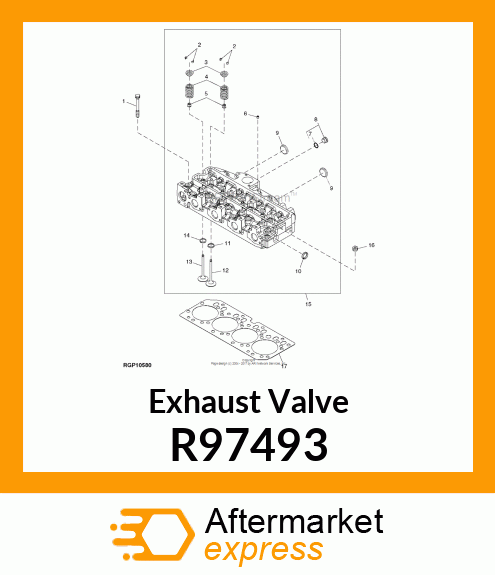 VALVE,EXHAUST,.030 OVERSIZE R97493