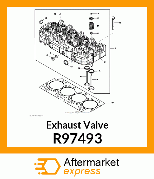 VALVE,EXHAUST,.030 OVERSIZE R97493