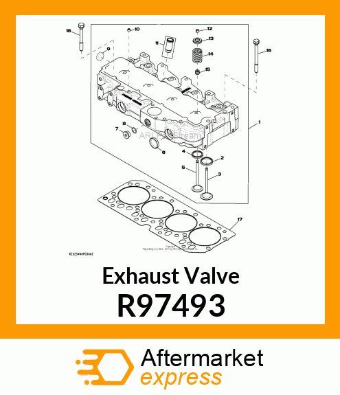 VALVE,EXHAUST,.030 OVERSIZE R97493