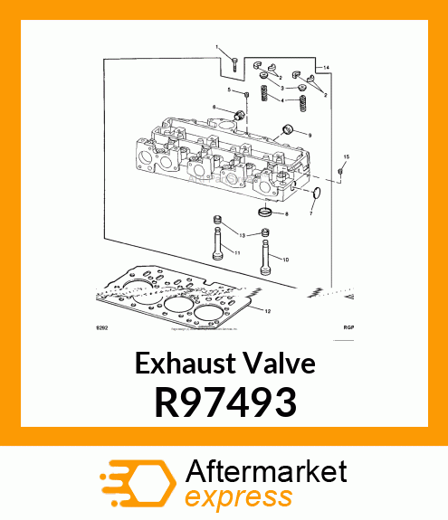 VALVE,EXHAUST,.030 OVERSIZE R97493