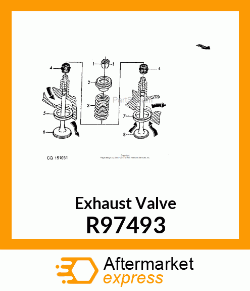 VALVE,EXHAUST,.030 OVERSIZE R97493