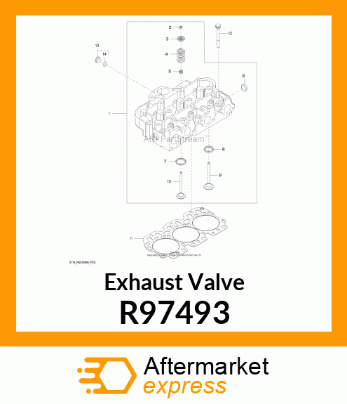 VALVE,EXHAUST,.030 OVERSIZE R97493