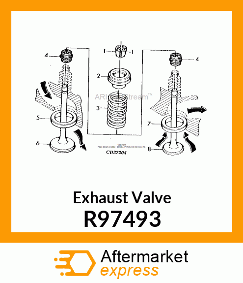 VALVE,EXHAUST,.030 OVERSIZE R97493