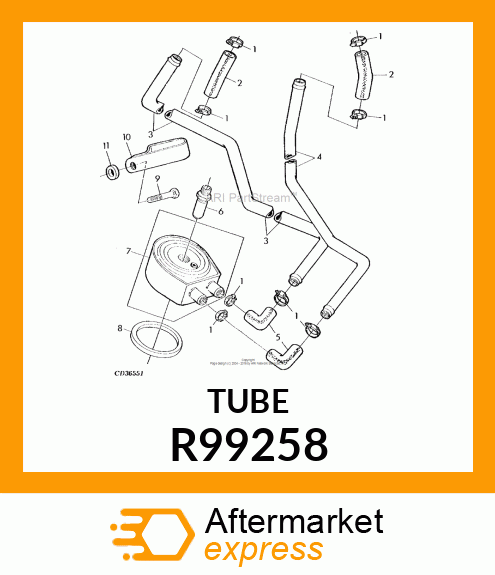 LINE,UPPER COOLER R99258