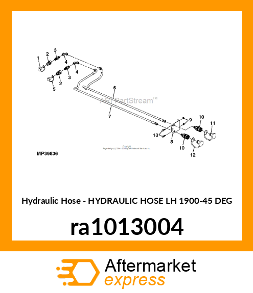 HYDRAULIC HOSE LH= 1900 ra1013004