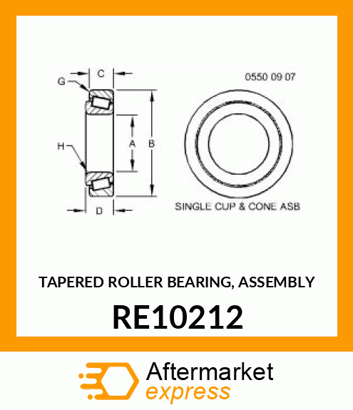 TAPERED ROLLER BEARING, ASSEMBLY RE10212