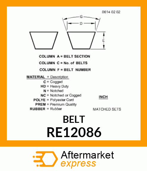 BELTS,TWO MATCHED RE12086