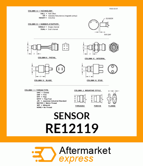 SENSOR, MAGNETIC PICK RE12119