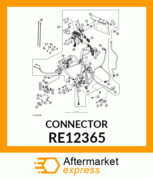 ELECTRICAL CONNECTOR ASSY, FOUR WAY RE12365