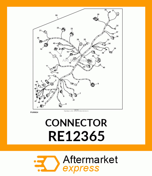 ELECTRICAL CONNECTOR ASSY, FOUR WAY RE12365