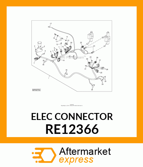 ELECTRICAL CONNECTOR ASSY, SIX WAY RE12366