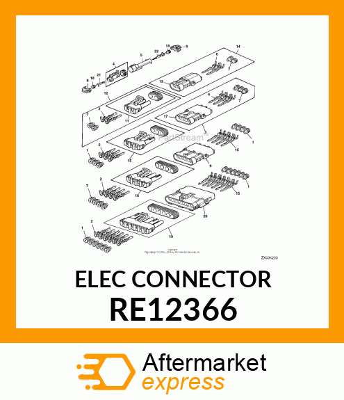 ELECTRICAL CONNECTOR ASSY, SIX WAY RE12366