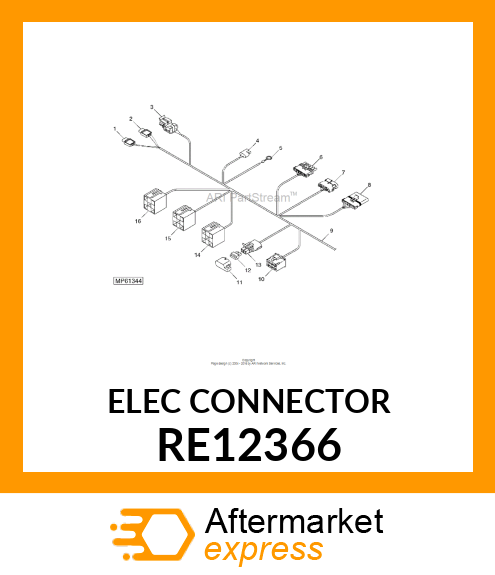 ELECTRICAL CONNECTOR ASSY, SIX WAY RE12366