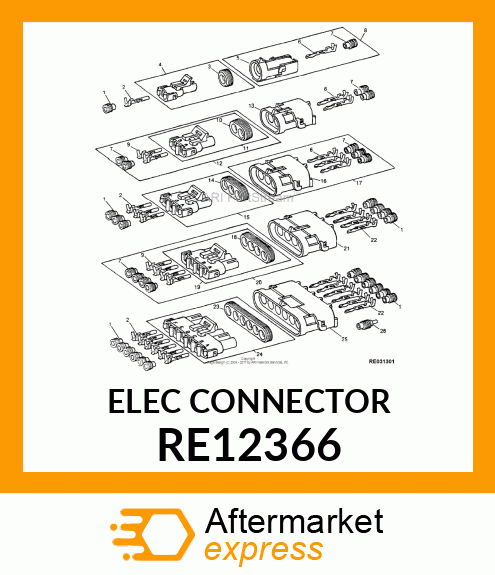 ELECTRICAL CONNECTOR ASSY, SIX WAY RE12366