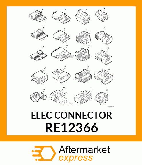 ELECTRICAL CONNECTOR ASSY, SIX WAY RE12366