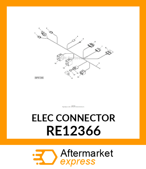 ELECTRICAL CONNECTOR ASSY, SIX WAY RE12366