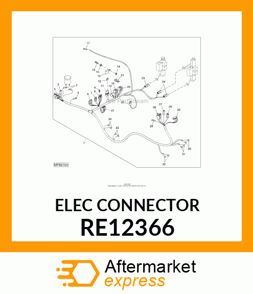 ELECTRICAL CONNECTOR ASSY, SIX WAY RE12366