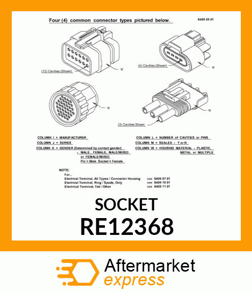 ELEC. CONNECTOR TERMINAL, 19 WAY CO RE12368