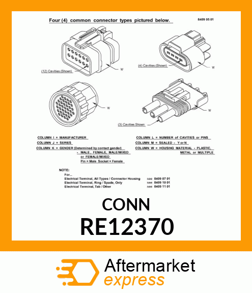 ELEC. CONNECTOR TERMINAL, 23 WAY CO RE12370