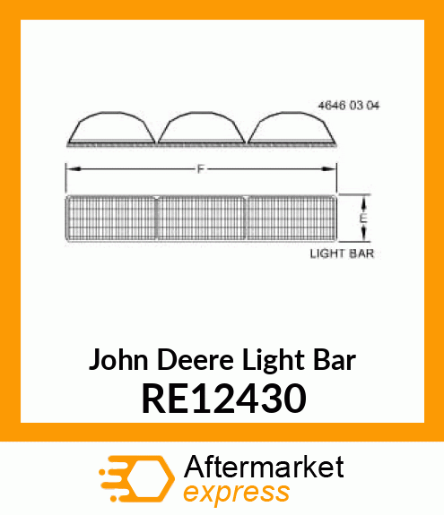 LIGHT BAR, TRACTOR FRONT, ASSEMBLY RE12430