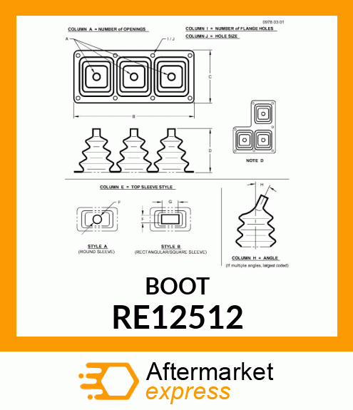 BOOT, SHIIFTER ROD RE12512