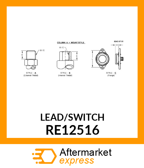 PRESSURE SWITCH, LO RE12516