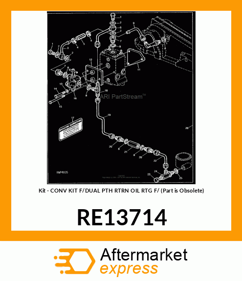 Kit - CONV KIT F/DUAL PTH RTRN OIL RTG F/ (Part is Obsolete) RE13714