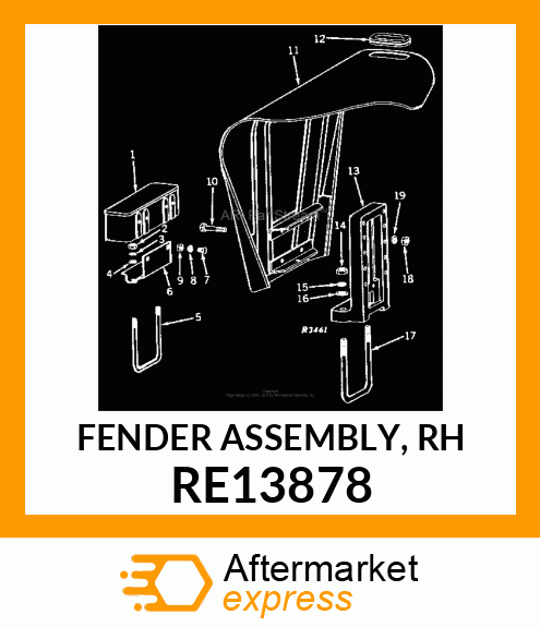 FENDER ASSEMBLY, RH RE13878