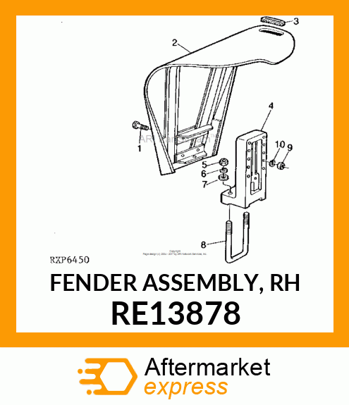 FENDER ASSEMBLY, RH RE13878