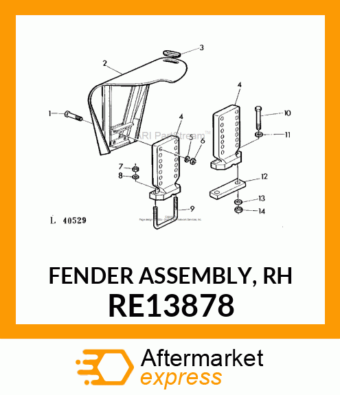 FENDER ASSEMBLY, RH RE13878