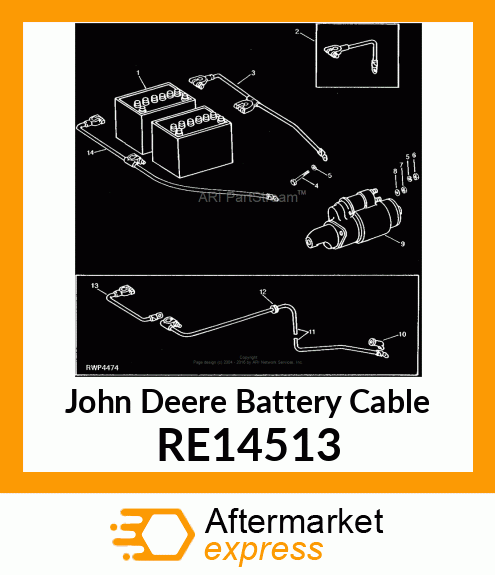 BATTERY CABLE, WITH INSTRUCTION RE14513