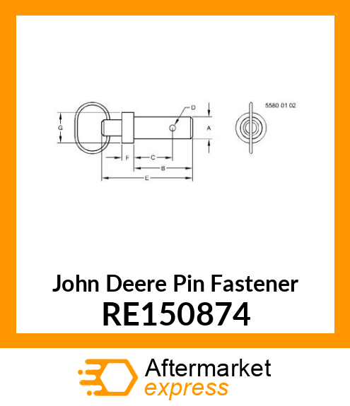 PIN FASTENER, ASSEMBLY, DRAW PIN RE150874