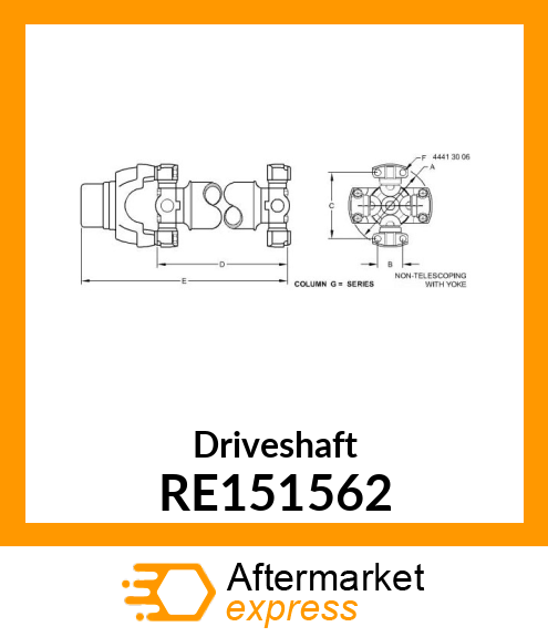 UNIVERSAL JOINT WITH SHAFT RE151562