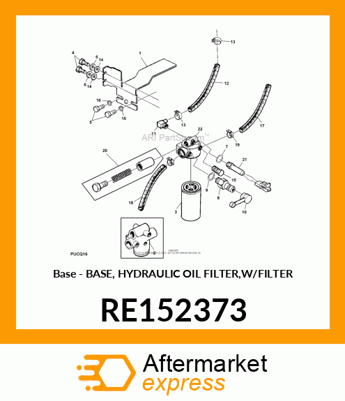 Base - BASE, HYDRAULIC OIL FILTER,W/FILTER RE152373