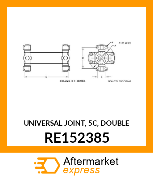 UNIVERSAL JOINT, 5C, DOUBLE RE152385