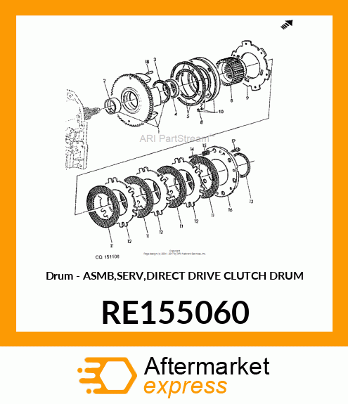 Drum - ASMB,SERV,DIRECT DRIVE CLUTCH DRUM RE155060