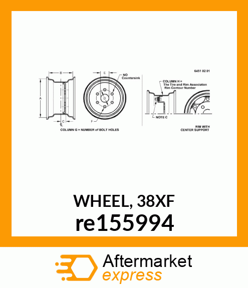 WHEEL, 38XF re155994