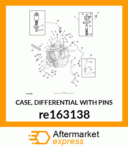 CASE, DIFFERENTIAL WITH PINS re163138