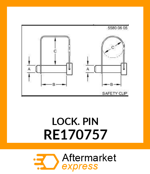 PIN, SPRING LOCKING, SAFETY CAP RE170757