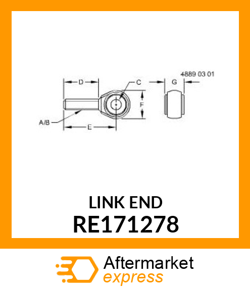 CENTER LINK END, ASSEMBLY, W/BALL RE171278