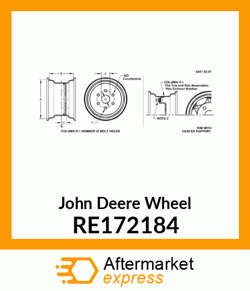 RIM, DW10X50, W/BLT FLANGE, 50.8 OS RE172184