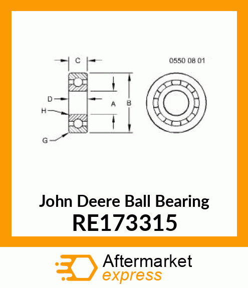 BALL BEARING, 6009 RE173315