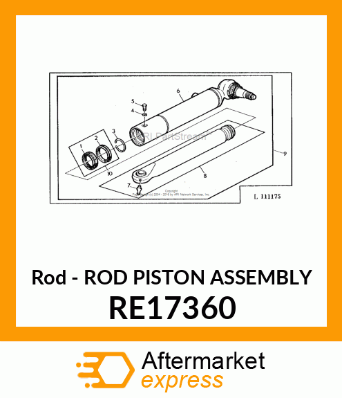 Rod - ROD PISTON ASSEMBLY RE17360