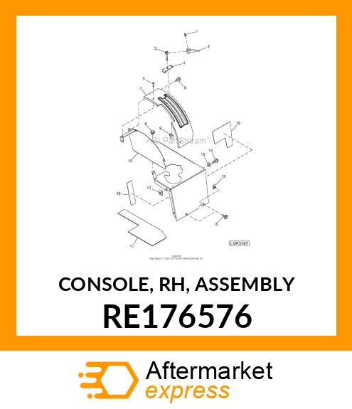 CONSOLE, RH, ASSEMBLY RE176576