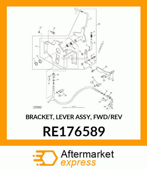 BRACKET, LEVER ASSY, FWD/REV RE176589