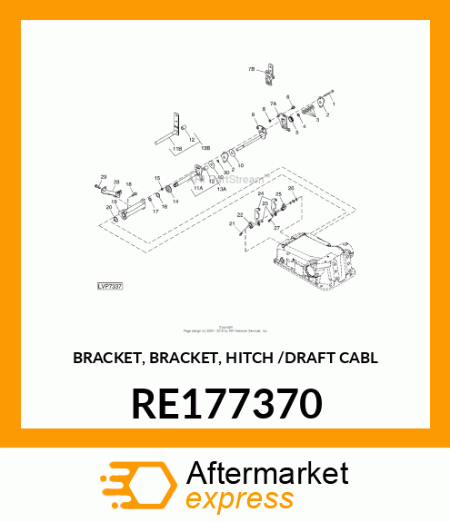 BRACKET, BRACKET, HITCH /DRAFT CABL RE177370