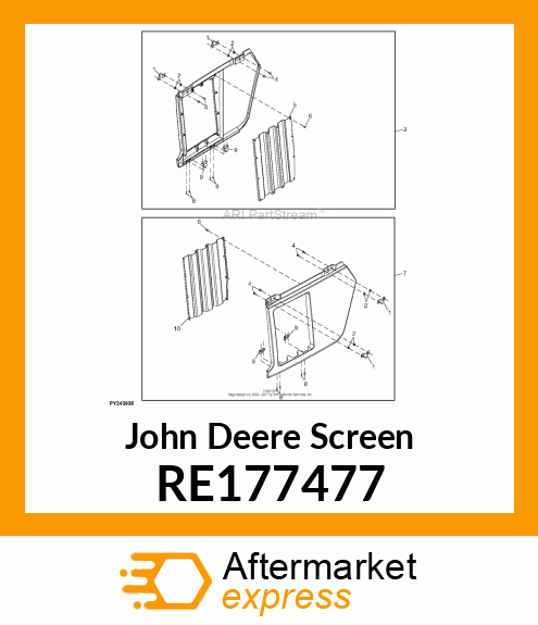 SCREEN, SCREEN, RH SIDE ASSEMBLY RE177477