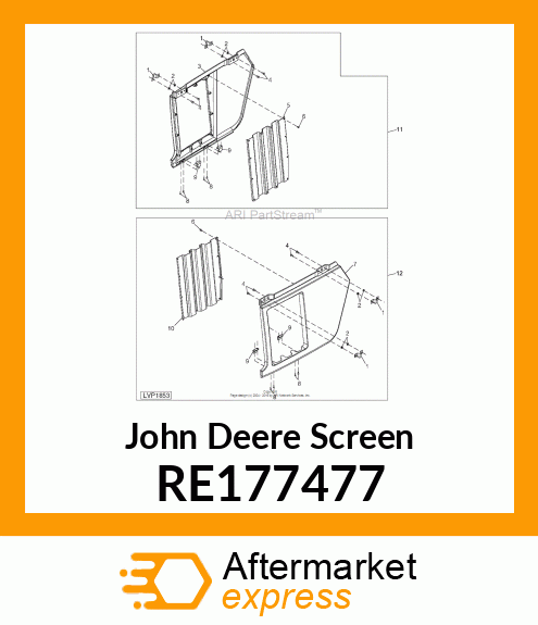 SCREEN, SCREEN, RH SIDE ASSEMBLY RE177477