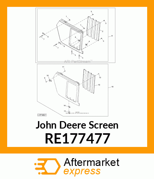 SCREEN, SCREEN, RH SIDE ASSEMBLY RE177477